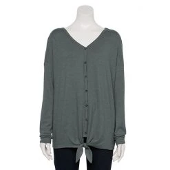 Maternity Sonoma Goods For Life® Knot-Hem Button-Front Nursing Top Black