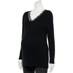 Maternity Sonoma Goods For Life® Lace Trim Sweater Black -Sonoma Goods For Life Shop unnamed file 15624