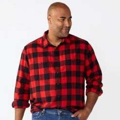 Big & Tall Sonoma Goods For Life® Regular-Fit Flannel Button-Down Shirt Brown Multi Buff -Sonoma Goods For Life Shop unnamed file 166