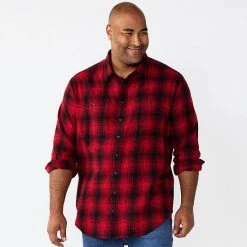 Big & Tall Sonoma Goods For Life® Regular-Fit Flannel Button-Down Shirt Brown Multi Buff -Sonoma Goods For Life Shop unnamed file 176