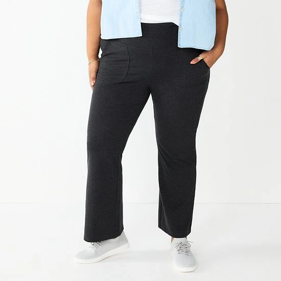 Plus Size Sonoma Goods For Life® High-Waisted Flare Leggings Violet 7 Plus Size Sonoma Goods For Life® High-Waisted Flare Leggings Violet - Image 5