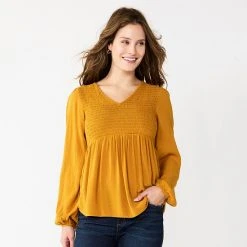 Women's Sonoma Goods For Life® Smocked Peasant Top Olive Mini Floral -Sonoma Goods For Life Shop unnamed file 1956