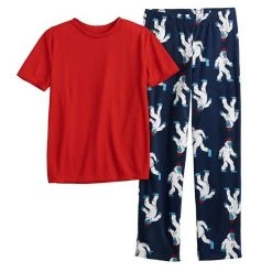 Boys 8-20 Sonoma Goods For Life® Tee & Microfleece Pants Pajama Set In Regular & Husky Red Plaid -Sonoma Goods For Life Shop unnamed file 200