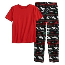 Boys 8-20 Sonoma Goods For Life® Tee & Microfleece Pants Pajama Set In Regular & Husky Red Plaid -Sonoma Goods For Life Shop unnamed file 202