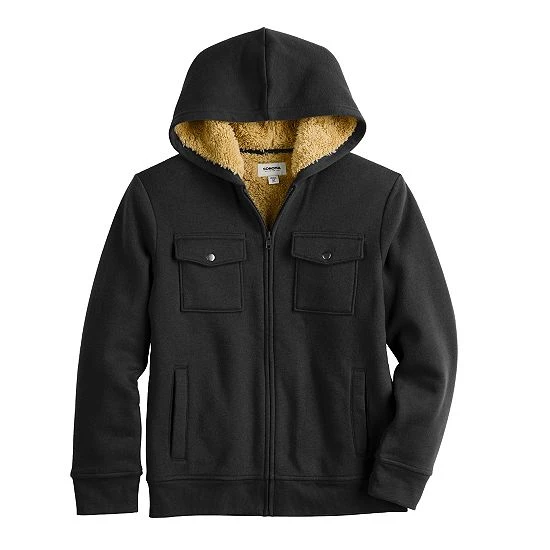 Boys 8-20 Sonoma Goods For Life® Zipper Sherpa Fleece Hoodie Jacket In Regular & Husky Blue 8 Boys 8-20 Sonoma Goods For Life® Zipper Sherpa Fleece Hoodie Jacket In Regular & Husky Blue - Image 6