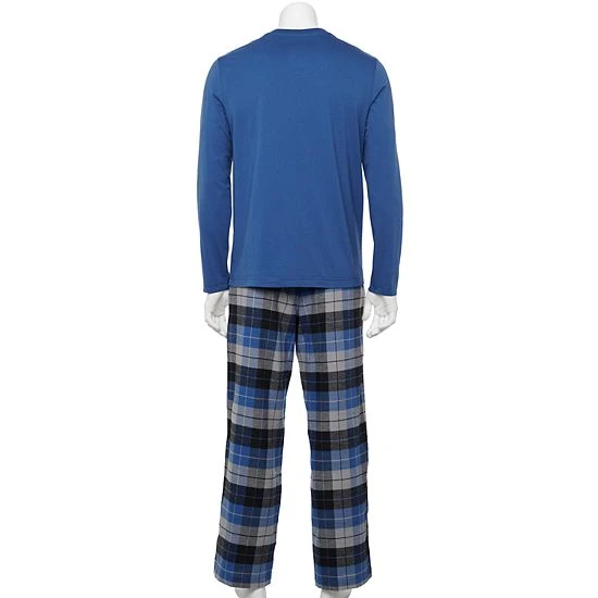 Men's Sonoma Goods For Life® Crewneck Tee & Flannel Pants Sleep Set Olive Cream 4 Men's Sonoma Goods For Life® Crewneck Tee & Flannel Pants Sleep Set Olive Cream - Image 2