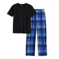 Boys 8-20 Sonoma Goods For Life® Tee & Microfleece Pants Pajama Set In Regular & Husky Red Plaid -Sonoma Goods For Life Shop unnamed file 210