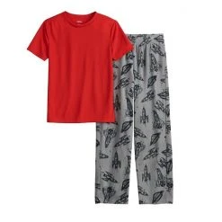 Boys 8-20 Sonoma Goods For Life® Tee & Microfleece Pants Pajama Set In Regular & Husky Red Plaid -Sonoma Goods For Life Shop unnamed file 215