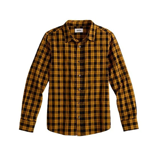 Boys 8-20 Sonoma Goods For Life® Plaid Button-Up Shirt In Regular & Husky Clean Plaid Orange 6 Boys 8-20 Sonoma Goods For Life® Plaid Button-Up Shirt In Regular & Husky Clean Plaid Orange - Image 4