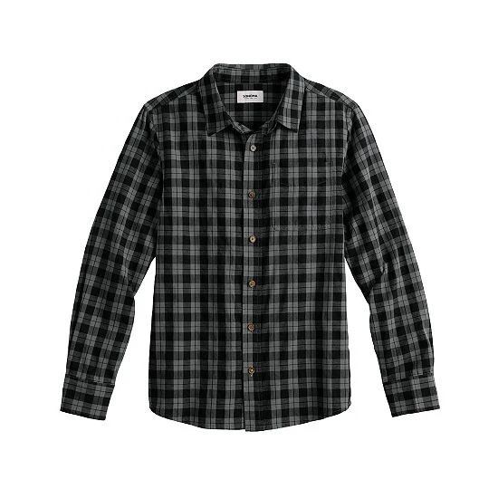 Boys 8-20 Sonoma Goods For Life® Plaid Button-Up Shirt In Regular & Husky Clean Plaid Orange 7 Boys 8-20 Sonoma Goods For Life® Plaid Button-Up Shirt In Regular & Husky Clean Plaid Orange - Image 5