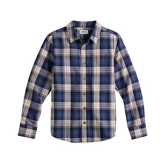 Boys 8-20 Sonoma Goods For Life® Plaid Button-Up Shirt In Regular & Husky Clean Plaid Orange 8 Boys 8-20 Sonoma Goods For Life® Plaid Button-Up Shirt In Regular & Husky Clean Plaid Orange - Image 6
