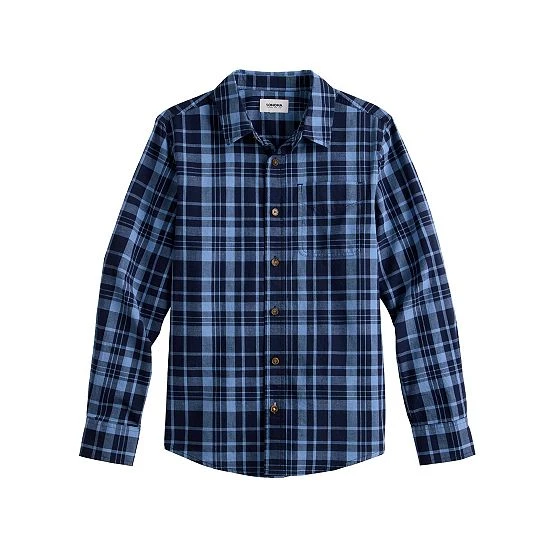 Boys 8-20 Sonoma Goods For Life® Plaid Button-Up Shirt In Regular & Husky Clean Plaid Orange 10 Boys 8-20 Sonoma Goods For Life® Plaid Button-Up Shirt In Regular & Husky Clean Plaid Orange - Image 8