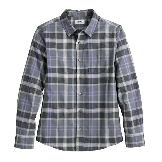Boys 8-20 Sonoma Goods For Life® Plaid Button-Up Shirt In Regular & Husky Clean Plaid Orange 11 Boys 8-20 Sonoma Goods For Life® Plaid Button-Up Shirt In Regular & Husky Clean Plaid Orange - Image 9