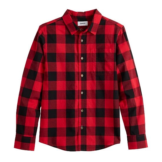 Boys 8-20 Sonoma Goods For Life® Plaid Button-Up Shirt In Regular & Husky Clean Plaid Orange 12 Boys 8-20 Sonoma Goods For Life® Plaid Button-Up Shirt In Regular & Husky Clean Plaid Orange - Image 10