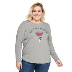 Plus Size Sonoma Goods For Life® Long Sleeve Holiday Graphic Tee Bright Spirits -Sonoma Goods For Life Shop unnamed file 2178