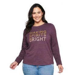 Plus Size Sonoma Goods For Life® Long Sleeve Holiday Graphic Tee Bright Spirits -Sonoma Goods For Life Shop unnamed file 2181