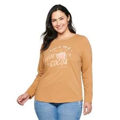 Plus Size Sonoma Goods For Life® Long Sleeve Holiday Graphic Tee Bright Spirits -Sonoma Goods For Life Shop unnamed file 2182