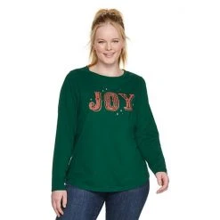Plus Size Sonoma Goods For Life® Long Sleeve Holiday Graphic Tee Bright Spirits -Sonoma Goods For Life Shop unnamed file 2187