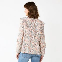 Women's Sonoma Goods For Life® Long Sleeve Ruffle Peasant Top Brown Ble Floral -Sonoma Goods For Life Shop unnamed file 2190