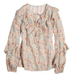 Women's Sonoma Goods For Life® Long Sleeve Ruffle Peasant Top Brown Ble Floral -Sonoma Goods For Life Shop unnamed file 2191