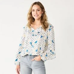 Women's Sonoma Goods For Life® Long Sleeve Ruffle Peasant Top Brown Ble Floral -Sonoma Goods For Life Shop unnamed file 2193