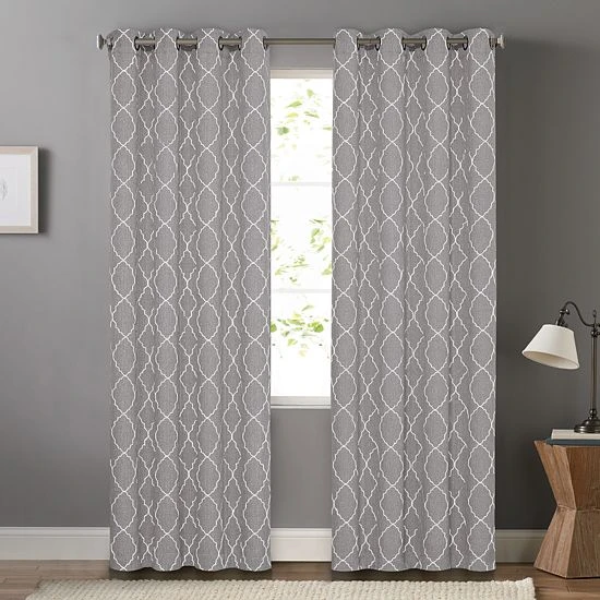 Sonoma Goods For Life® 2-pack Embroidered Dynasty Blackout Curtain White Gray 12 Sonoma Goods For Life® 2-pack Embroidered Dynasty Blackout Curtain White Gray - Image 10