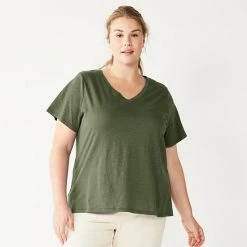 Plus Size Sonoma Goods For Life® Everyday V-Neck Tee Cobalt Blue -Sonoma Goods For Life Shop unnamed file 2344