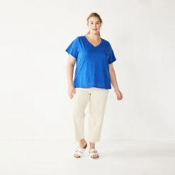 Plus Size Sonoma Goods For Life® Everyday V-Neck Tee Cobalt Blue -Sonoma Goods For Life Shop unnamed file 2345