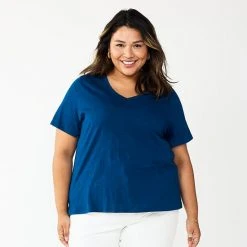 Plus Size Sonoma Goods For Life® Everyday V-Neck Tee Cobalt Blue -Sonoma Goods For Life Shop unnamed file 2357