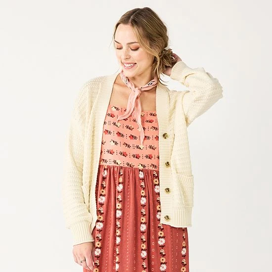 Women's Sonoma Goods For Life® Cropped Cardigan Gold 6 Women's Sonoma Goods For Life® Cropped Cardigan Gold - Image 4