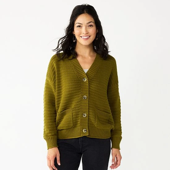 Women's Sonoma Goods For Life® Cropped Cardigan Gold 10 Women's Sonoma Goods For Life® Cropped Cardigan Gold - Image 8