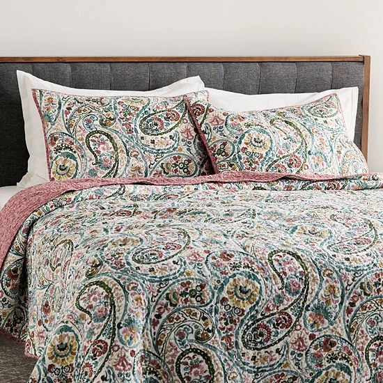 Sonoma Goods For Life® Heritage Reversible Cotton Quilt Or Sham Ogee Damask 4 Sonoma Goods For Life® Heritage Reversible Cotton Quilt Or Sham Ogee Damask - Image 2