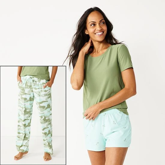 Women's Sonoma Goods For Life® 3-pc. Pajama Top, Pajama Pants & Pajama Shorts Sleep Set Blue Dots Tie Dye 14 Women's Sonoma Goods For Life® 3-pc. Pajama Top, Pajama Pants & Pajama Shorts Sleep Set Blue Dots Tie Dye - Image 12
