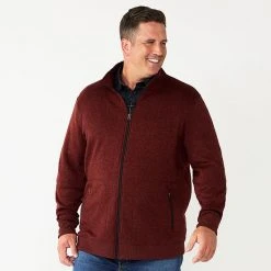 Big & Tall Sonoma Goods For Life® Full-Zip Fleece Sweater Burgundy -Sonoma Goods For Life Shop unnamed file 2428