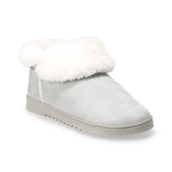 Women's Sonoma Goods For Life® Faux Fur Lined Bootie Slippers Gray 11 Women's Sonoma Goods For Life® Faux Fur Lined Bootie Slippers Gray - Image 9