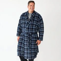 Big & Tall Sonoma Goods For Life® Plush Robe Navy Blue Plaid -Sonoma Goods For Life Shop unnamed file 2539