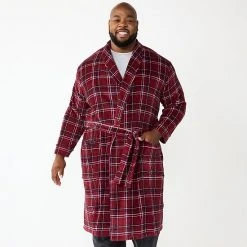 Big & Tall Sonoma Goods For Life® Plush Robe Navy Blue Plaid -Sonoma Goods For Life Shop unnamed file 2541