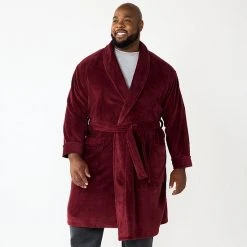Big & Tall Sonoma Goods For Life® Plush Robe Navy Blue Plaid -Sonoma Goods For Life Shop unnamed file 2543