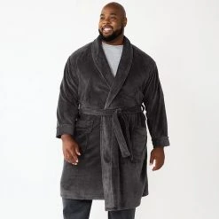 Big & Tall Sonoma Goods For Life® Plush Robe Navy Blue Plaid -Sonoma Goods For Life Shop unnamed file 2545