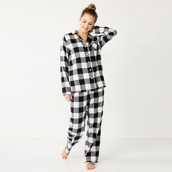 Petite Sonoma Goods For Life® Flannel Pajama Shirt & Pajama Pants Sleep Set Black Buffalo 7 Petite Sonoma Goods For Life® Flannel Pajama Shirt & Pajama Pants Sleep Set Black Buffalo - Image 5