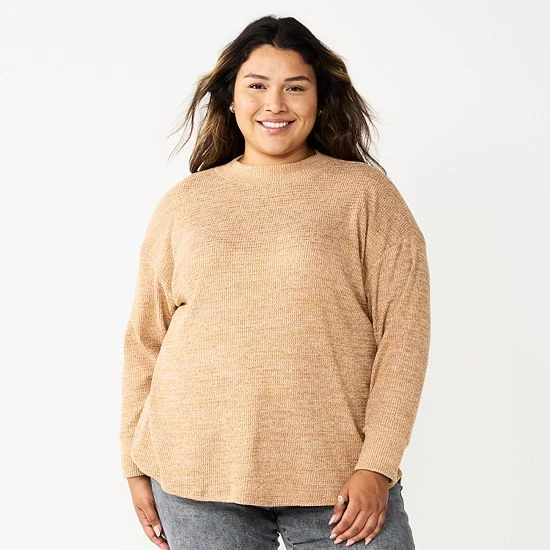 Plus Size Sonoma Goods For Life® Mockneck Waffle Top Chinook Forest 7 Plus Size Sonoma Goods For Life® Mockneck Waffle Top Chinook Forest - Image 5
