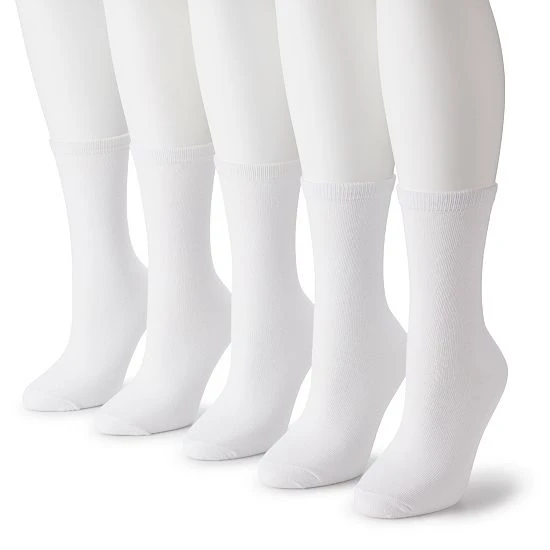 Women's Sonoma Goods For Life® 5 Pack Plain Knit Crew Socks White 3 Women's Sonoma Goods For Life® 5 Pack Plain Knit Crew Socks White