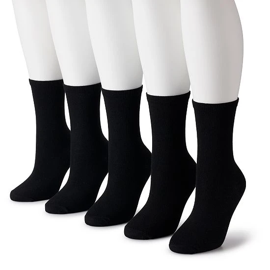 Women's Sonoma Goods For Life® 5 Pack Plain Knit Crew Socks White 9 Women's Sonoma Goods For Life® 5 Pack Plain Knit Crew Socks White - Image 7