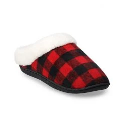 Women's Sonoma Goods For Life® Faux Fur Buffalo Plaid Clog Slippers Black Ivory Plaid -Sonoma Goods For Life Shop unnamed file 2972