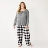 Plus Size Sonoma Goods For Life® Flannel Pajama Pants & Pajama Top Sleep Set Red Buffalo