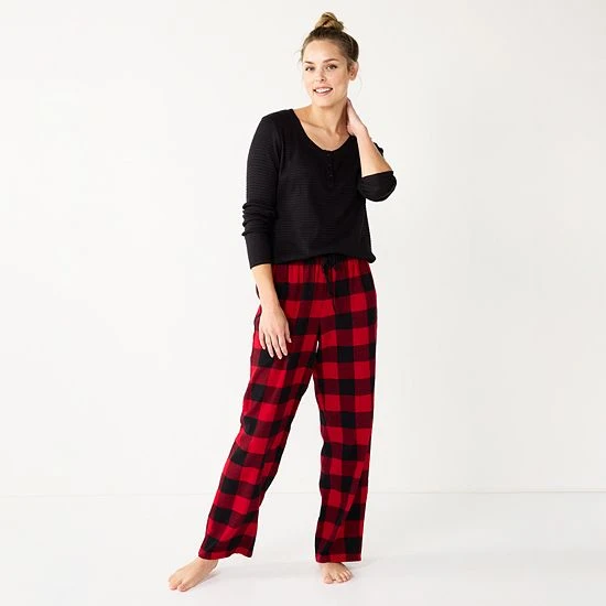 Women's Sonoma Goods For Life® Flannel Pajama Pants & Pajama Top Sleep Set Red Buffalo 8 Women's Sonoma Goods For Life® Flannel Pajama Pants & Pajama Top Sleep Set Red Buffalo - Image 6