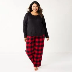 Plus Size Sonoma Goods For Life® Flannel Pajama Pants & Pajama Top Sleep Set Red Buffalo -Sonoma Goods For Life Shop unnamed file 2991