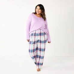 Plus Size Sonoma Goods For Life® Flannel Pajama Pants & Pajama Top Sleep Set Red Buffalo -Sonoma Goods For Life Shop unnamed file 2992
