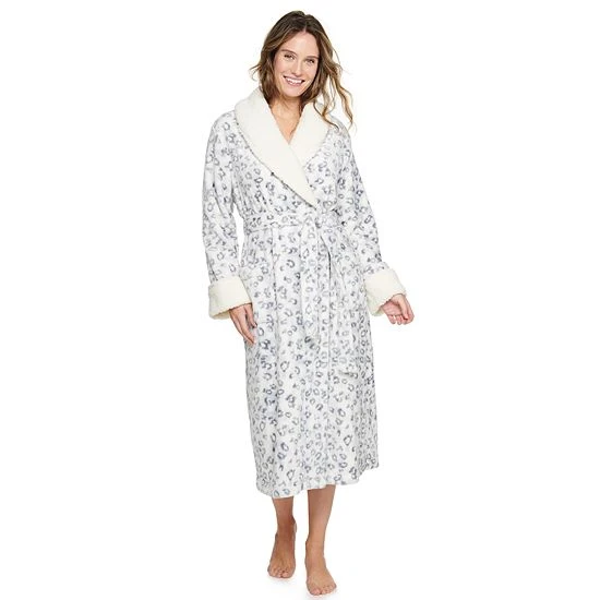 Women's Sonoma Goods For Life® Plush Long Robe Cream Polar Bears 6 Women's Sonoma Goods For Life® Plush Long Robe Cream Polar Bears - Image 4