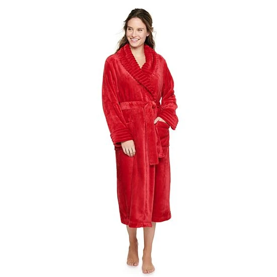 Women's Sonoma Goods For Life® Plush Long Robe Cream Polar Bears 7 Women's Sonoma Goods For Life® Plush Long Robe Cream Polar Bears - Image 5